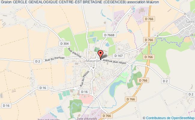 plan association Cercle Genealogique Centre-est Bretagne (cegenceb) Mauron