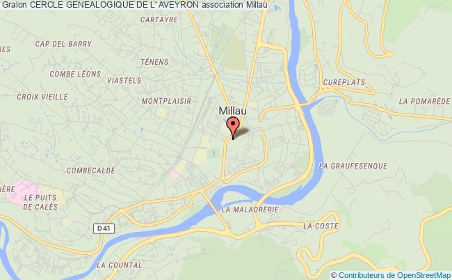 plan association Cercle Genealogique De L' Aveyron Millau