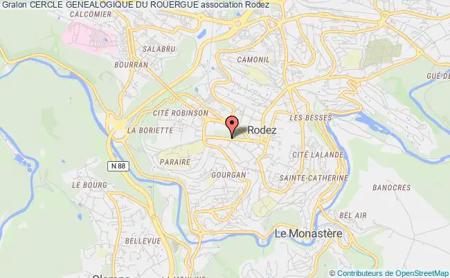 plan association Cercle Genealogique Du Rouergue Rodez