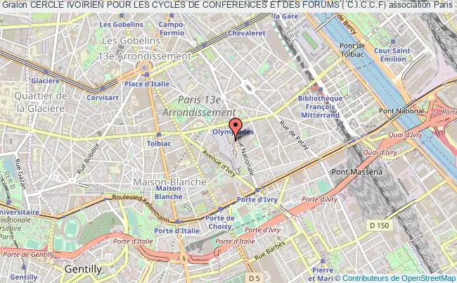 plan association Cercle Ivoirien Pour Les Cycles De Conferences Et Des Forums ( C.i.c.c.f) Paris