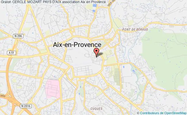 plan association Cercle Mozart Pays D'aix Aix-en-Provence