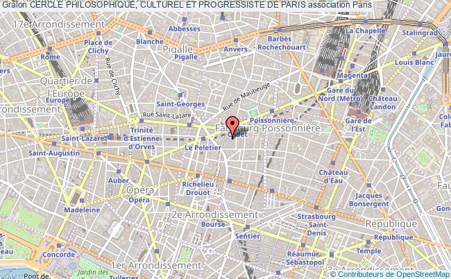 plan association Cercle Philosophique, Culturel Et Progressiste De Paris Paris 9e