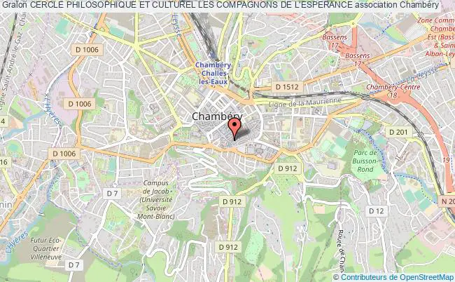 plan association Cercle Philosophique Et Culturel Les Compagnons De L'esperance Chambéry