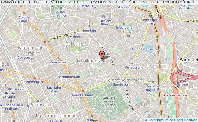 plan association Cercle Pour Le Developpement Et Le Rayonnement De La Bellevilloise - L'association De La Bellevilloise Paris