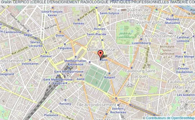 plan association Cerpico (cercle D'enseignement Radiologique Pratiques Professionnelles Imagerie Confrontation Optimisation) PARIS