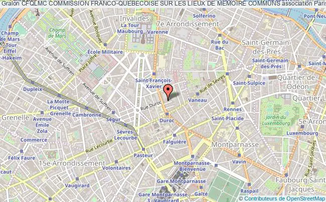 plan association Cfqlmc Commission Franco-quebecoise Sur Les Lieux De Memoire Communs Paris