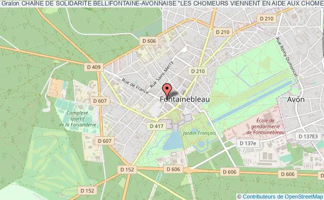 plan association ChaÎne De Solidarite Bellifontaine-avonnaise "les Chomeurs Viennent En Aide Aux Chomeurs" Fontainebleau