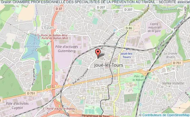 plan association Chambre Professionnelle Des Specialistes De La Prevention Au Travail - Securite Joué-lès-Tours