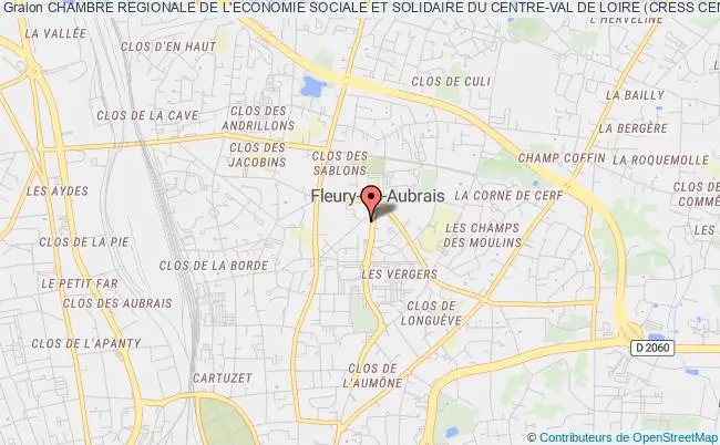 plan association Chambre Regionale De L'economie Sociale Et Solidaire Du Centre-val De Loire (cress Centre-val De Loire) Fleury-les-Aubrais cedex