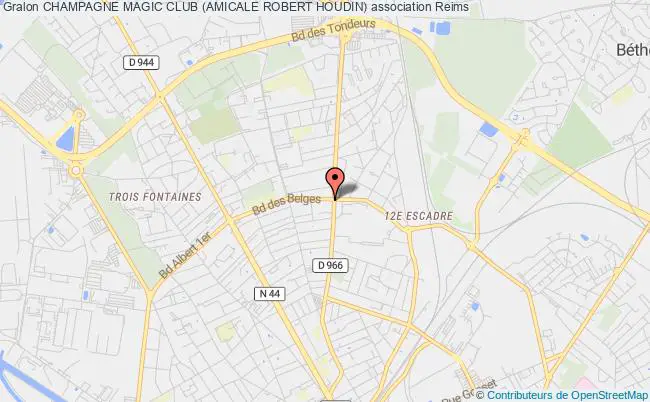 plan association Champagne Magic Club (amicale Robert Houdin) Reims