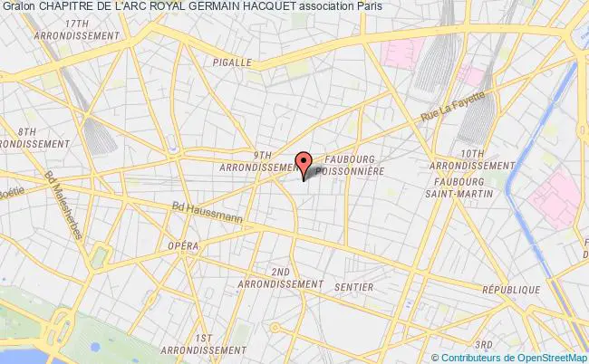 plan association Chapitre De L'arc Royal Germain Hacquet Paris