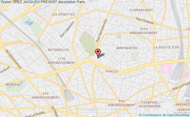 plan association Chez Jacques Prevert Paris 18e