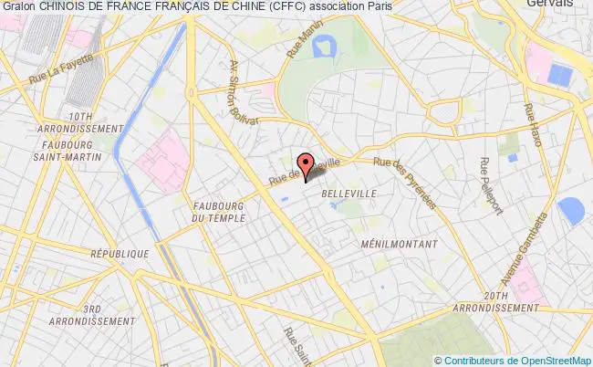 plan association Chinois De France FranÇais De Chine (cffc) Paris