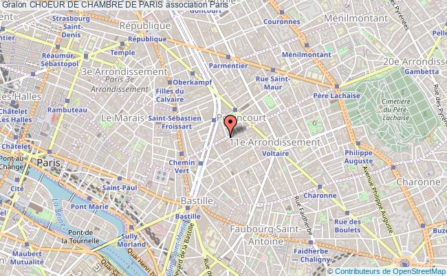 plan association Choeur De Chambre De Paris Paris 11e