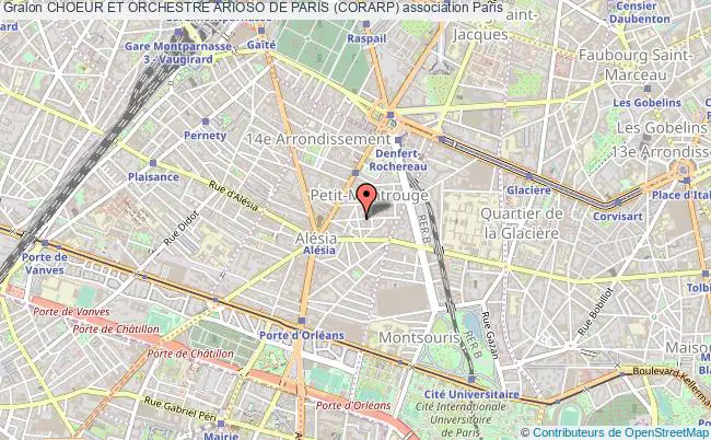 plan association Choeur Et Orchestre Arioso De Paris (corarp) Paris