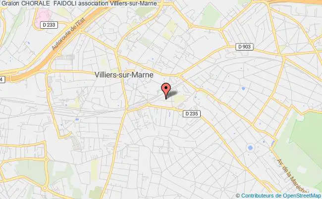 plan association Chorale  Faidoli Villiers-sur-Marne