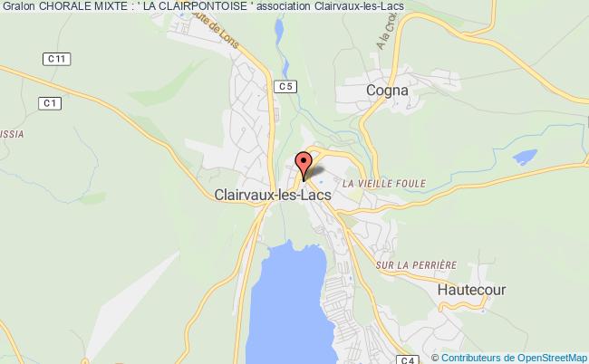 plan association Chorale Mixte : ' La Clairpontoise ' Clairvaux-les-Lacs