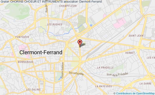 plan association Chorins Choeur Et Instruments Clermont-Ferrand