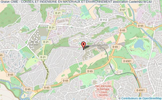 plan association Cime - Conseil Et Ingenierie En Materiaux Et Environnement Castelnau-le-Lez