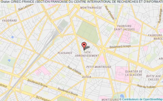 plan association Ciriec-france (section Francaise Du Centre International De Recherches Et D'information Sur L'economie Publique Sociale Et Cooperative) Paris