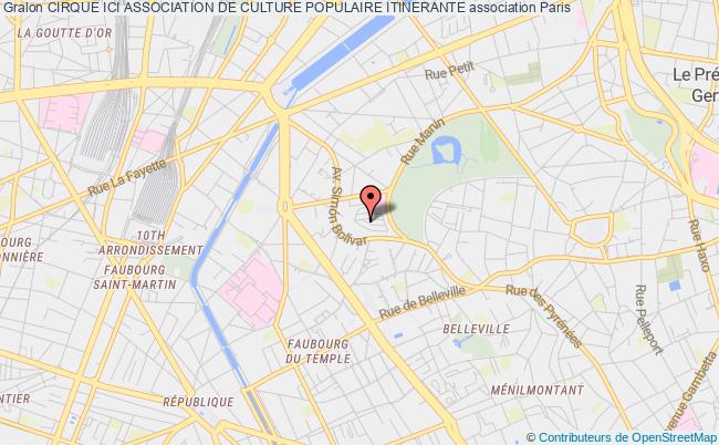 plan association Cirque Ici Association De Culture Populaire Itinerante Paris