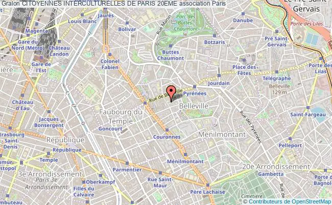 plan association Citoyennes Interculturelles De Paris 20eme Paris