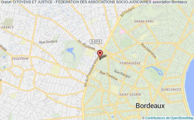 plan association Citoyens Et Justice - Federation Des Associations Socio-judiciaires Bordeaux