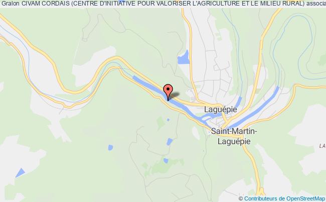 plan association Civam Cordais (centre D'initiative Pour Valoriser L'agriculture Et Le Milieu Rural) Saint-Martin-Laguépie