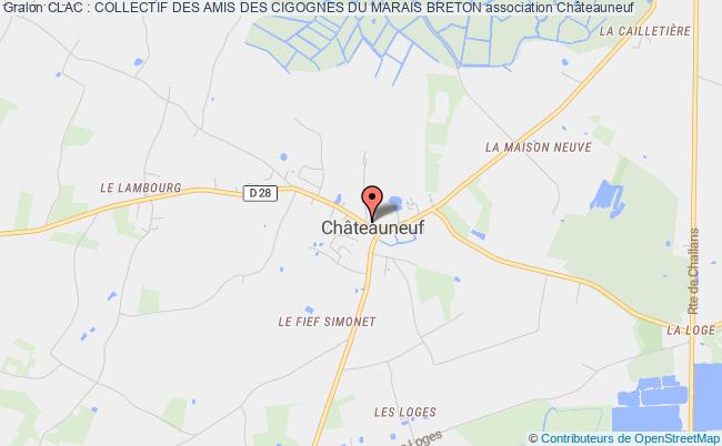 plan association Clac : Collectif Des Amis Des Cigognes Du Marais Breton Châteauneuf