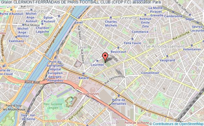 plan association Clermont-ferrandais De Paris Football Club (cfdp F.c) Paris 15e
