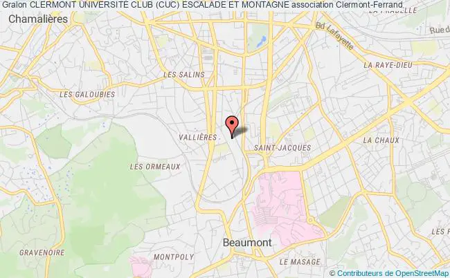 plan association Clermont UniversitÉ Club (cuc) Escalade Et Montagne Clermont-Ferrand