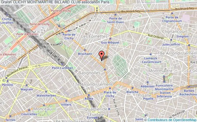 plan association Clichy Montmartre Billard Club Paris