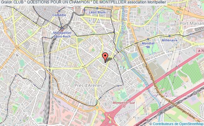 plan association Club '' Questions Pour Un Champion '' De Montpellier Montpellier