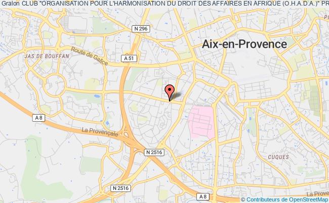 plan association Club "organisation Pour L'harmonisation Du Droit Des Affaires En Afrique (o.h.a.d.a.)" Provence Aix-en-Provence
