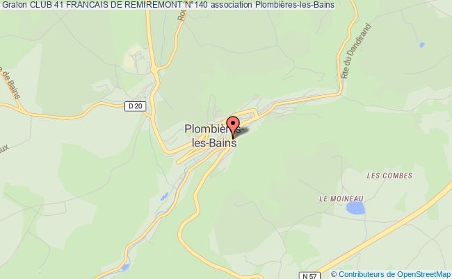 plan association Club 41 Francais De Remiremont N°140 Plombières-les-Bains