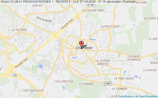 plan association Club 41 Francais Rennes 1 - Region 4 - Ille Et Vilaine - N° 10 Chantepie