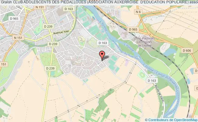 plan association Club Adolescents Des Piedalloues (association Auxerroise  D'education Populaire) Auxerre