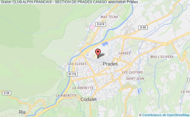 plan association Club Alpin Francais - Section De Prades Canigo Prades