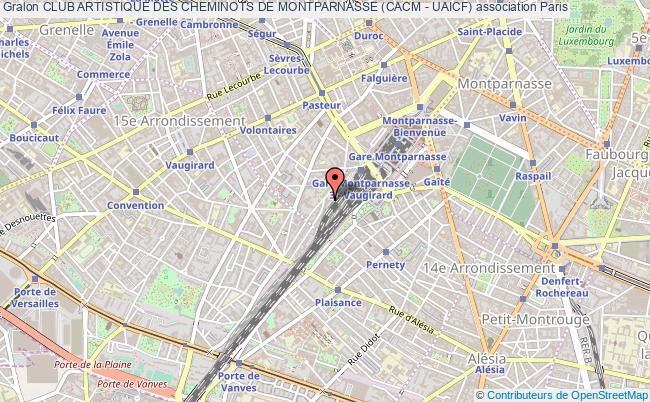 plan association Club Artistique Des Cheminots De Montparnasse (cacm - Uaicf) Paris