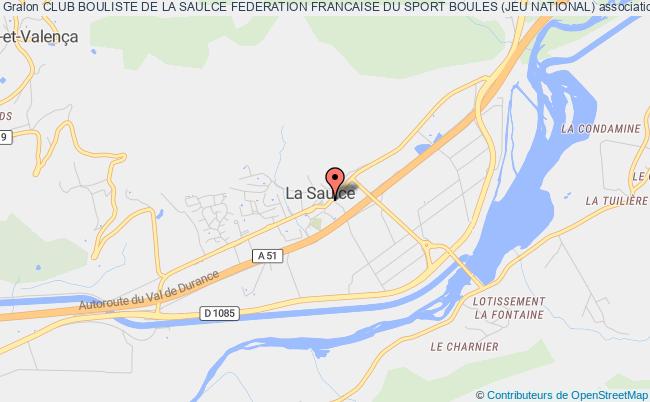 plan association Club Bouliste De La Saulce Federation Francaise Du Sport Boules (jeu National) Saulce