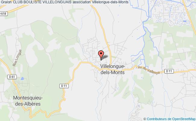 plan association Club Bouliste Villelonguais Villelongue-dels-Monts