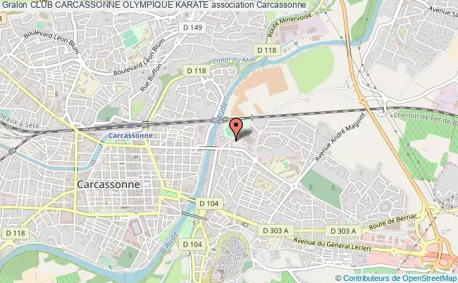 plan association Club Carcassonne Olympique Karate Carcassonne