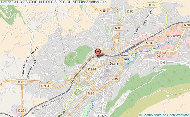 plan association Club Cartophile Des Alpes Du Sud Gap