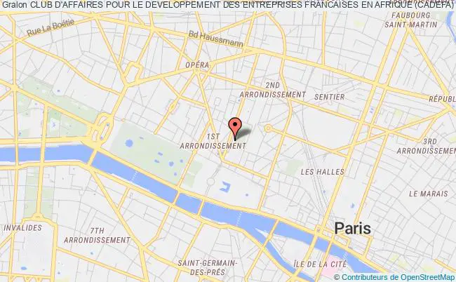 plan association Club D'affaires Pour Le Developpement Des Entreprises Francaises En Afrique (cadefa) Paris
