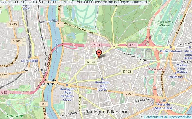 plan association Club D'echecs De Boulogne Billancourt Boulogne-Billancourt
