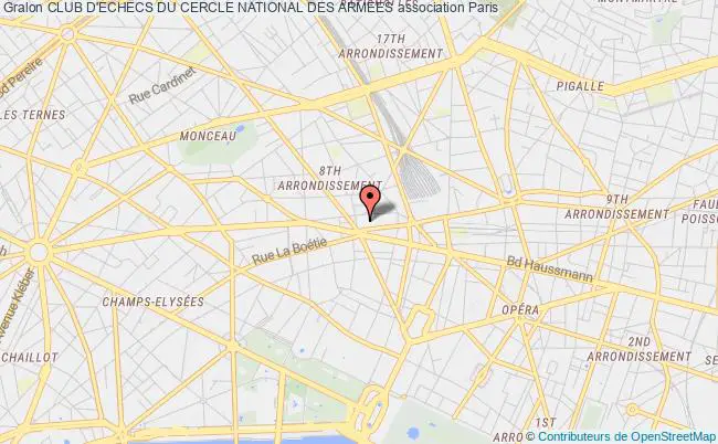 plan association Club D'echecs Du Cercle National Des Armees Paris