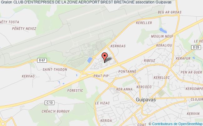 plan association Club D'entreprises De La Zone Aeroport Brest Bretagne Guipavas