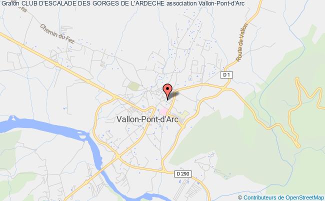 plan association Club D'escalade Des Gorges De L'ardeche Vallon-Pont-d'Arc