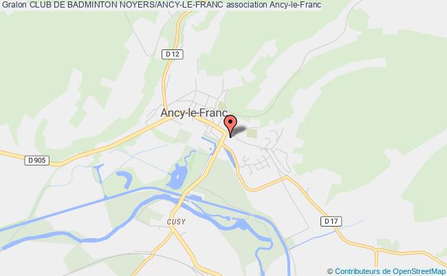 plan association Club De Badminton Noyers/ancy-le-franc Ancy-le-Franc