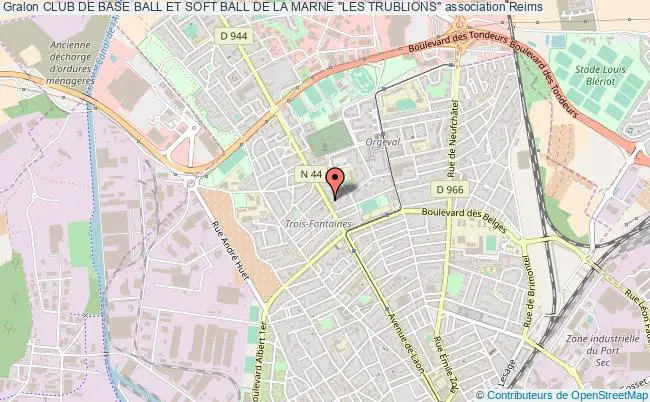 plan association Club De Base Ball Et Soft Ball De La Marne "les Trublions" Reims
